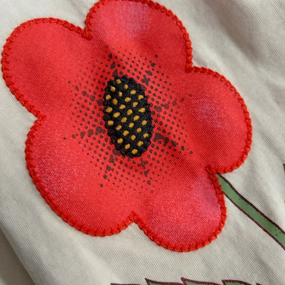 NWT Free People x FOUND Garden Bloom Embroidered Long Sleeve Tee in cream - Picture 5 of 7